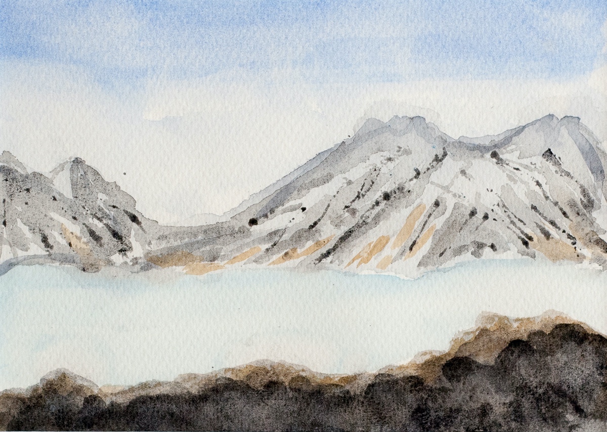Bjerge ved Lofoten, 37x46, (031)